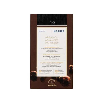 Korres Argan Oil Advanced Colorant 1.0 Μαύρο Μόνιμη Βαφή Μαλλιών